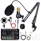 Yellow F998 Audio Mixer Podcast Equipment Bundle With Bm800 Condenser Microphone