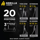18 Ft Reach Aluminum Multi-position Ladder With Tool Hangers  300 Lbs  Load Capa