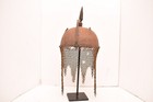 Antique Indo Persian Kula Khud Helmet Etched Detailing Mughal Islamic Vtg