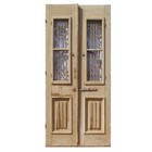 Pair Of Antique 44    French Colonial Doors With Iron Inserts  Ned2311