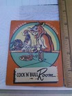 Vintage Large 1930 s  40 s Cock N Bull Room  Matchbook Cover Landy s Of Denver 