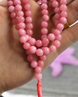 6mm Pink Rhodochrosite 108 Prayer Beads Tibet Buddhist Mala Bracelet Necklace