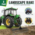 For Atv Utv Lawn Garden Tractors 60  Landscape Rake W 1 Point Hitch Lift Steel