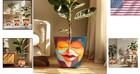 10-inch Eclectic Face Plant Pot - Lightweight And Rust Resistant For Home Decor