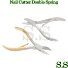 2 Pairs Combo Set 4 5  Nail Cutter Double Spring Pedicure Tools Silver   Gold