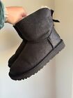 Ugg Australia Black Glitter Bailey Bow Boots Women s Size 8 