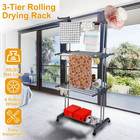 Clothes Drying Rack Rolling Collapsible Laundry Dryer Hanger Stand Rail Shelve W