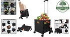 Portable Rolling Crate With Telescoping Handle   360   Swivel Wheels  Black