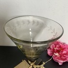 Jan Barboglio Artisan - Iron Hand Blown Glass Brown Laurel Leaf Martini Glass