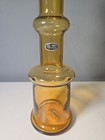 Vtg Bischoff Golden Yellow 22  4-tiered Pinched Gourd Floor Decanter With Label