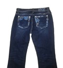 Miss Me Jeans Women   s 30x34 Bootcut Mid Rise 9    Stretch Blue Embellished Bling 