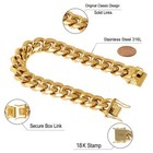 Heavy Stainless Steel Men s Miami Cuban Link Chain Or Bracelet 18k Gold Plated