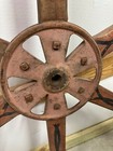 Extra Large Vintage Wooden Wheel  71  Diameter  Original Paint  Iron Center