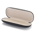 New Clam Shell Hard Eyeglasses Pu Glasses Case Black W microfiber Cleaning Cloth