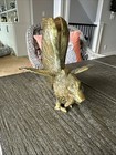 Vintage Solid Brass Fighting Rooster Bird Sculpture Mcm 6x9