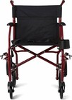 Medline Mds808200f3r 19in  Ultralight Transport Wheelchair  - Red