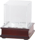Baseball Display Case Stand Holder- Uv Protection  Cherry Finish Stand