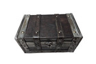 Antique-inspired 9    Distressed Gray Wooden Trunk      Vintage-style Storage Box