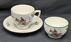 3pc Carrigaline Pottery Ireland Cup And Saucer Rosmuc Horse Rider And Open Sugar