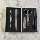 Vintage Stainless Steel Manicure Set Metal Travel Case Included