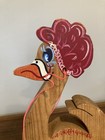 Wooden Pull Toy Mother Goose On Wheels Farmhouse Granny Chic Decor Handmade