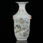 Chinese Light Colorful Porcelain Hand Painte Exquisite Landscape Vase Pair 26737