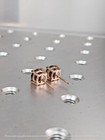 2ct Round Cut Black Diamond Lab Created Stud Earring 14k Rose Gold Finish