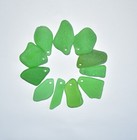 Large Green Sea Glass Beads 27-34mm Drilled Genuine Real Beach Glass Beads