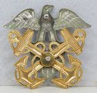 Vintage Us Navy Officer Hat Badge Insignia Sterling Silver 1 20 10k