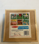 Melissa   Doug Farm Cube Puzzle 6 Scene 16 Blocks Animals Wood Tray Learning New