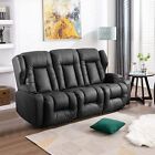 Recliner Sofa Loveseat Set Reclining Couch Faux Leather Sofa 3-seat Home Theater
