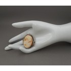 Antique Vtg Genuine Carved Shell Cameo Brooch Victorian Revival Pin Silver Plate