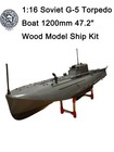 1 16 Soviet G-5 Torpedo Boat 1200mm 47 2  Wood Model Ship Kit