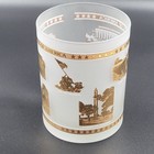 Vintage Washington D c  Frosted Souvenir Glass Gold Landmarks Usa Decor