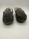 Koolaburra By Ugg Men s Suede Moccasin Slippers Charcoal Grey Faux Fur Size 11