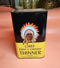 Vintage Chief Paint And Varnish Thinner Container Empty