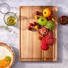 14 x20  Acacia Wood Carving Board With Juice Groove Natural -