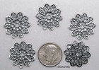  2114 Antiqued Sterling Silver Plated Dapped Open Filigree Connector - 6 Pcs