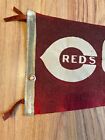 Vintage Cincinnati Reds Baseball Full Sized Red Felt Pennant   Pin Rare