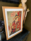 1891 Meiji Era Ukiyo-e Kabuki Actor Kunimasa Iv Princess Orikoto Antique Japan