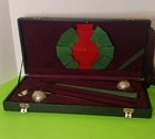 Vintage Japan  Brass  3pc Travel Practice Putter  35       Case 1 Ball 1960s