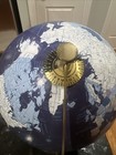 Antique Vtg Metal Terrestrial World Globe   Map Nautical Desktop 11 5 In Tall