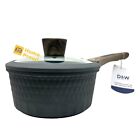 Premium Saucepan Small Casserole Nonstick With Lid 7 Inch  1 9 Qt Deane   White
