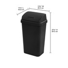 13 Gallon Trash Can  Plastic Swing Top Kitchen Trash Can  Black