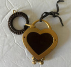 Y2k Original Juicy Couture Vintage Brown Wood Gold Heart Key Purse Charm