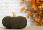 Pearhead Sherpa Pumpkin Pillow  Modern Fall Home  One Size  Olive Green