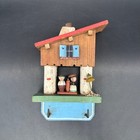 Vintage Key Holder Cottage Wooden Figurine Wall Hanging Italy Kitschy As Is