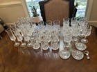 Matching Set Of 38 Crystal Glasses - Wine  Champagne  Water ice Tea   Coasters