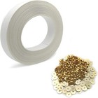 Chain Link Fence Privacy Slats Tape W  Brass Fasteners  White  1 8 In X 250 Ft