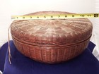 Vintage Antique Handmade Hand Woven Wicker Sewing Basket Set Lot Of 4 With Lids